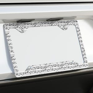 Moldura de placa de licença de notas musicais, meia semínima, músico, artista de concerto, partitura de instrumento musical, ALUMÍNIO SUPER FINO