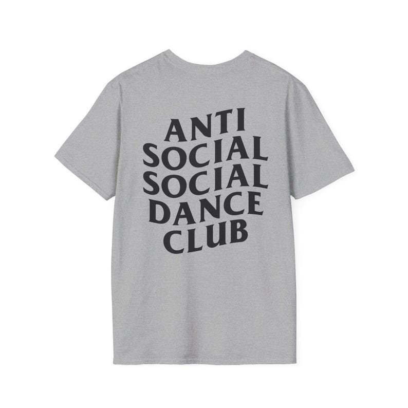 Unisex Antisocial Social Social Dance Club Shirt, Anti-Social Gift, WCS, West Coast Swing, Lindy Hop, Country, Funny T-Shirt, Event Comp Top Sport Grey