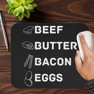 Carnivore Diet Lifestyle Mouse Pad // Keto Lion Diet Life // Ketovore Style // Minimalist Tech Accessory // 9&quot; x 8&quot;