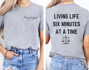 Camiseta de asistente legal, divertida camiseta de estudiante de derecho, campo legal, nuevo regalo para asistente legal, incrementos de facturación, impresión frontal y posterior