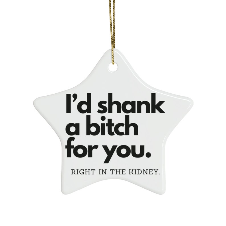 Best Friend Ornament, Funny Holiday Gift BFF Gift, I'd Shank a Bitch ...
