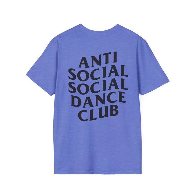 Unisex Antisocial Social Social Dance Club Shirt, Anti-Social Gift, WCS, West Coast Swing, Lindy Hop, Country, Funny T-Shirt, Event Comp Top Heather Royal