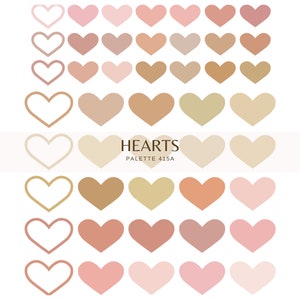Feuille d'autocollants de la palette de couleurs de coeur