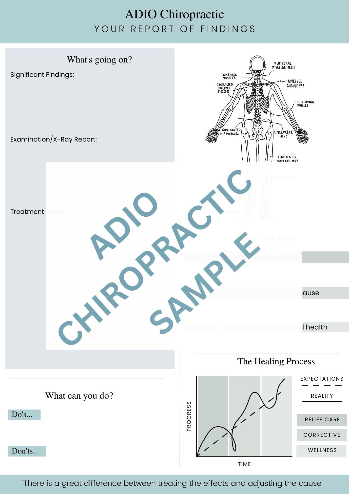 Handouts Example Reporting Report of Findings Handout Template //printable // Chiropractic ...