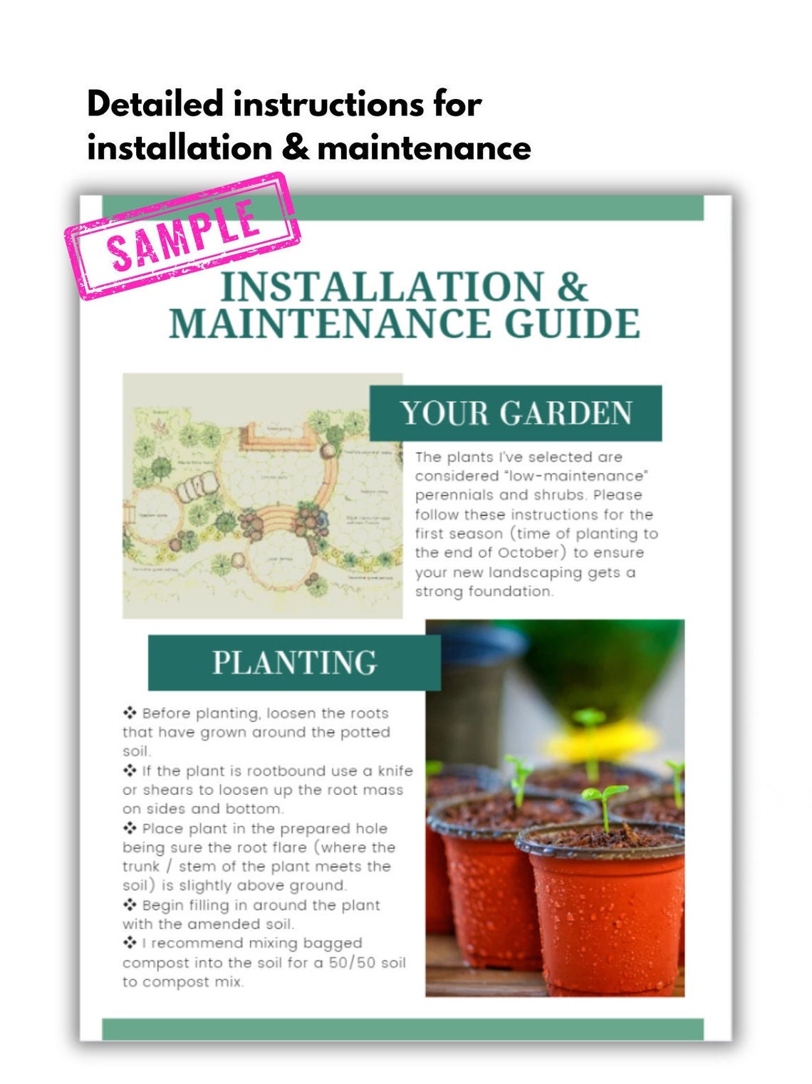 The Briarwood Cottage Garden Landscape Design Front Beds Zones 57 Etsy