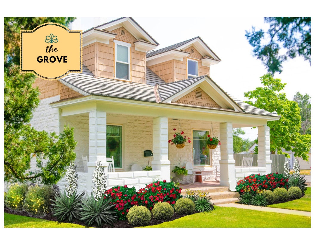 The Grove - Fun \u0026 Easy Garden | Colorful Front Yard Design Zones 5-8 - Etsy, image size:1056x816