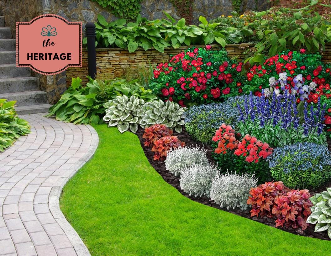 The Heritage - Red White & Blue Garden | Part Sun Cottage Design