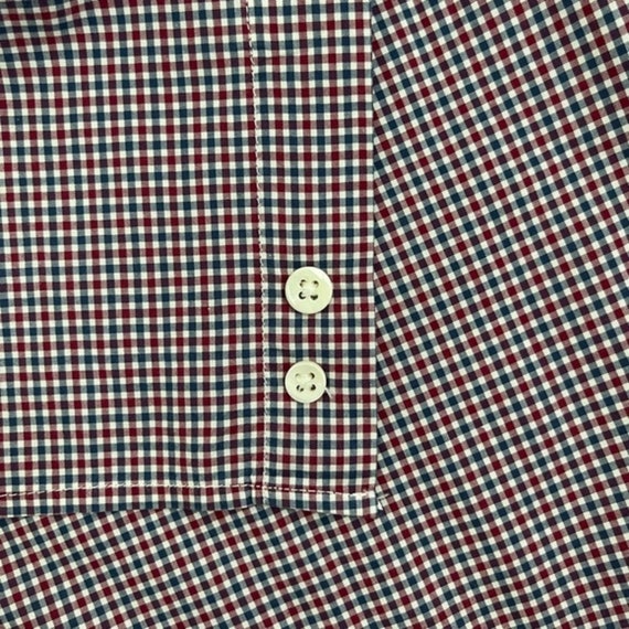 The Canali Cotton Red Multi-Color Mini-Check Dres… - image 6