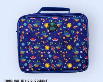 Insulated Outer Space Lunch box / bag for kids, with our unique space ship and alien design.