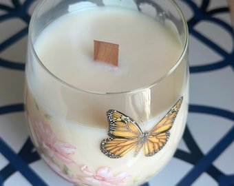 Perle Lumière – Candela Vaniglia Orchidea / Candela di lusso con stoppino in legno fatto a mano