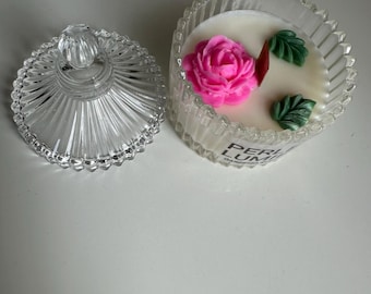 Gardenia Rose Candle | Luxury Floral Soy Candle in Glass Jar | Romantic Handmade Candle | Elegant Home Decor Gift