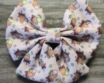 Girl Dog Sailor Bow Tie: Latte Love Dog Puppy Accessory