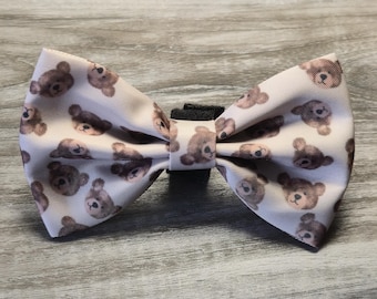 Beary Sweet Print Bow Tie for Boy Dogs: Dog Puppy Accessory (4.5" x 3.75")