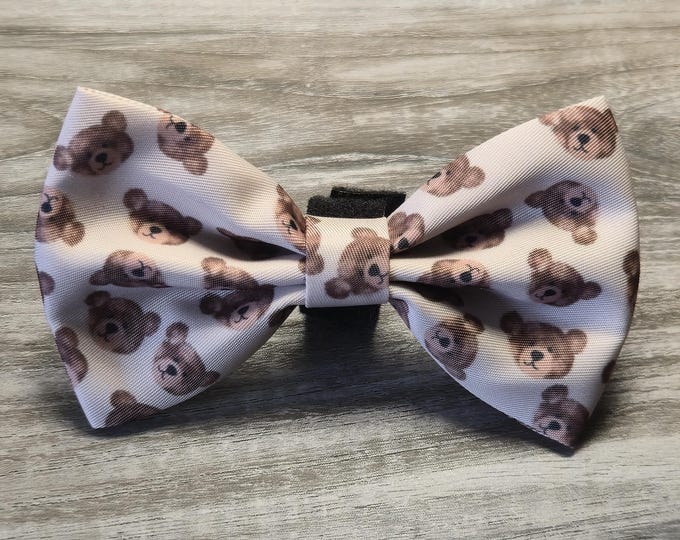 Beary Sweet Print Bow Tie for Boy Dogs: Dog Puppy Accessory (4.5" x 3.75")