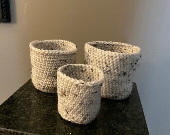 MULTIPURPOSE DECORATIVE MINIMALIST 3 Crocheted Baskets