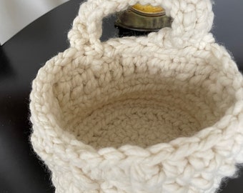 DECORATIVE Unique Storage Hanging Baskets Hand Crocheted All Purpose