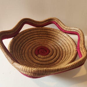 Woven Basket coil Spiral Round Boho