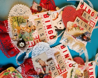 Valentine Vintage Bingo Scrabble cards