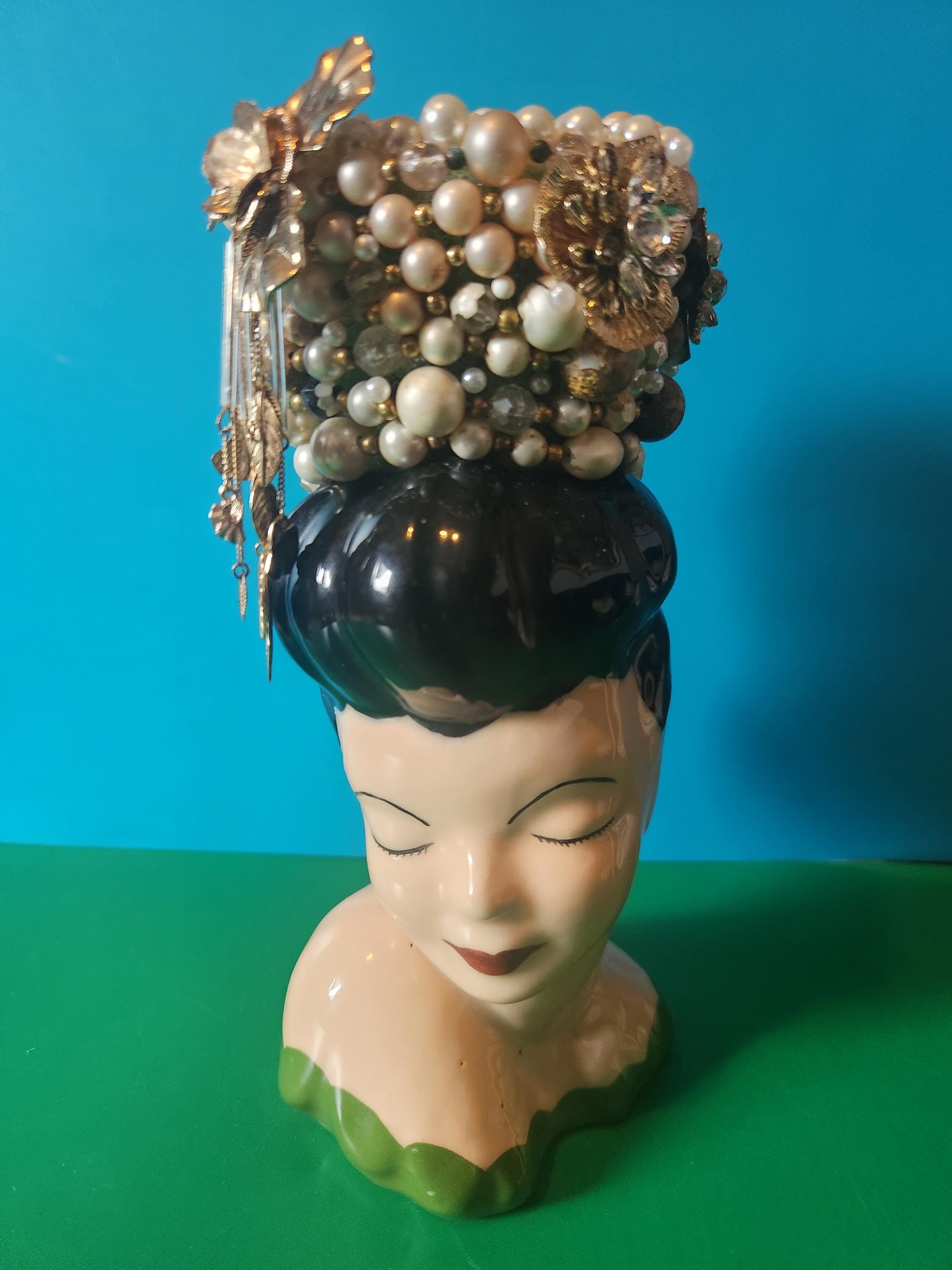 Lady Head Vase Black - Etsy