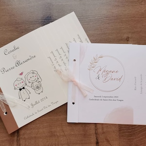 Livret de messe mariage, livret messe baptême, programme cérémonie mariage personnalisé, livret imprimé