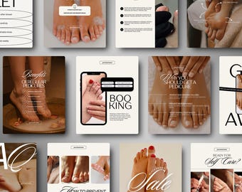 Pedicure Instagram Post Templates, Podiatrist Social Media Content, Medical Pedicure, Podologist: Canva Editable