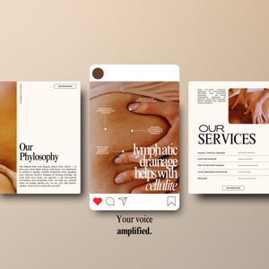 Lymphdrainage Massage Instagram Templates, Spa Social Media (Digitaler Download) Bild 8
