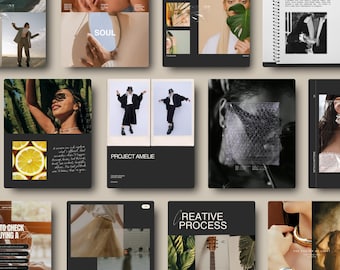 Plantillas de fotografía para Instagram, publicaciones de fotógrafos en Instagram: publicaciones editoriales para redes sociales, estudio fotográfico (Canva editable)