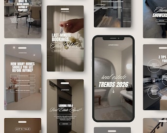 Instagram Reel de bienes raíces, Reels de agentes inmobiliarios de lujo, Video de TikTok, Canva editable