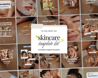 Instagram Templates for Esthetician Skincare Content Creators Medspa Social Media Editable Canva Trendy Post