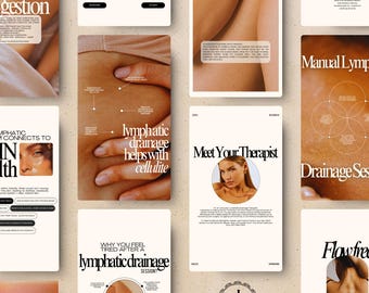 Lymphatic Drainage Massage Instagram Templates, Spa Social Media (Digital Download)