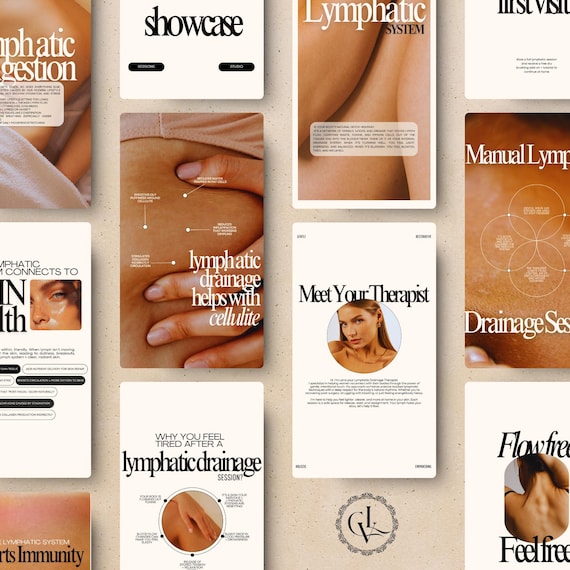 Lymphatic Drainage Massage Instagram Templates, Spa Social Media (Digital Download)