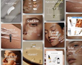 Skincare Instagram Templates, Esthetician Canva Social Media Pack, Medspa Post
