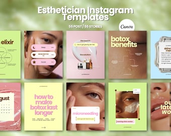 Skincare Instagram Templates Med Spa Instagram, Esthetician Social Media Kit Canva Editable