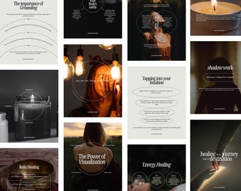 Spiritual Coach Instagram Templates: Holistic Instagram Posts (Canva Editable)
