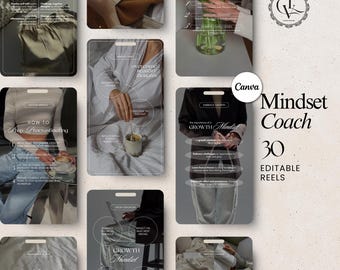 Mindset Coach Instagram Reels Templates: Gesichtslos, Bearbeitbar (Digitaler Download)