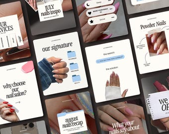Nail Tech Instagram Post Templates, Nails Techician Social Media, Nail Artist Posts: Canva Editable
