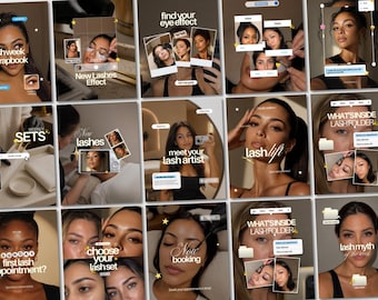 Lash Tech Instagram Templates: Trendy Canva Posts for Eyelash Artists (Digital Download)