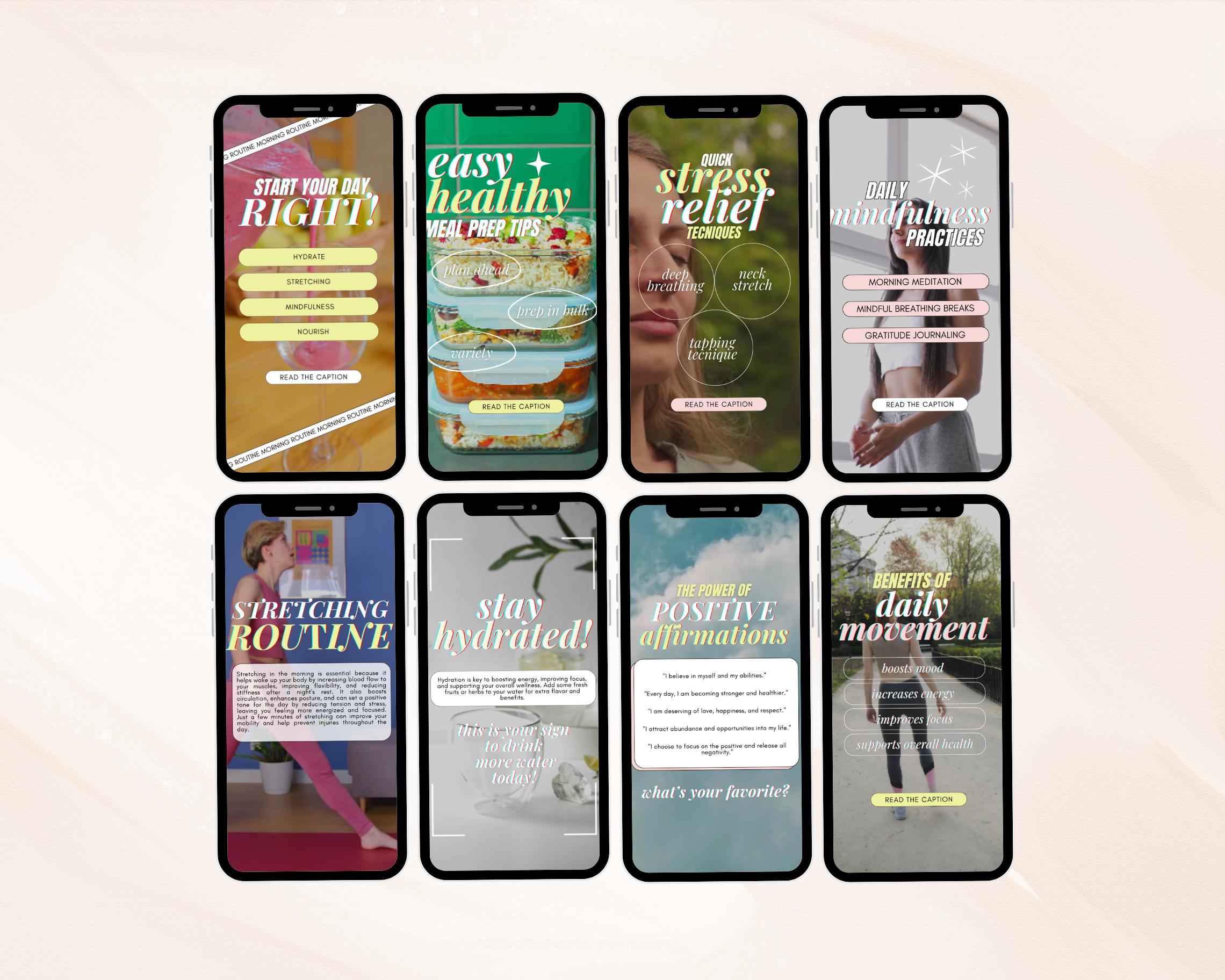 Wellness Coach Instagram Templates: Health & Life Coach Posts, Reels ...