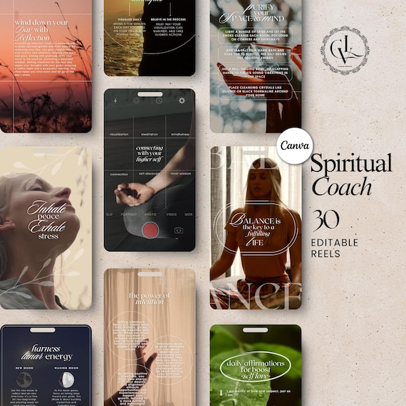Spiritual Coach Reels Templates | Holistic Instagram, TikTok (Digital Download)