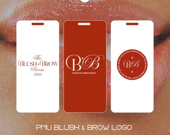 Luxury PMU Artist Logo Kit, Brow & Lip Blush, Beauty Salon Branding (Digital Download)