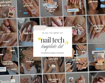 Nail Tech Instagram Templates: Canva Editable Social Media Posts for Artists