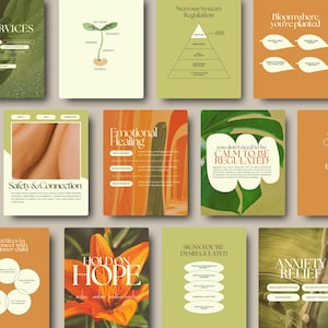 Plantillas de Instagram sobre salud mental / Publicaciones de Canva para terapeutas y coaches de bienestar