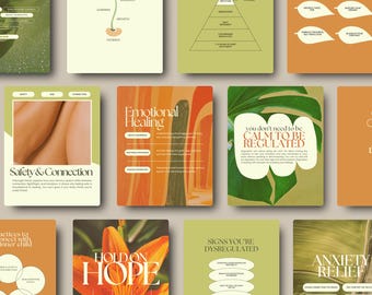 Mentale Gesundheit Instagram Vorlagen | Therapeut Wellness Coach Canva Posts