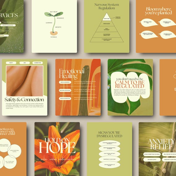 Mental Health Instagram Templates | Therapist Wellness Coach Canva Posts
