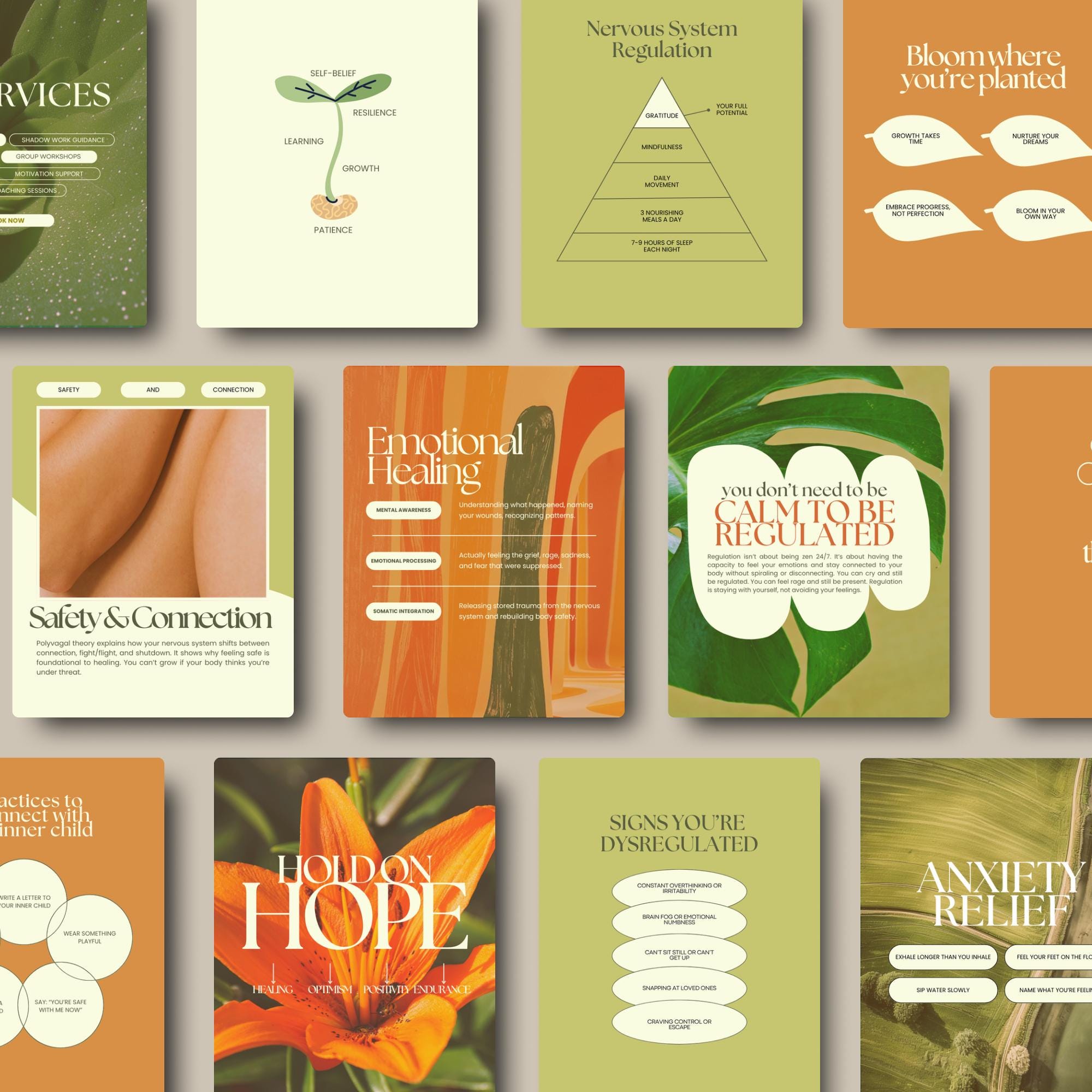 Mental Health Instagram Templates | Therapist Wellness Coach Canva ...