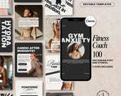 Fitness Coach Instagram Templates: Gym & Wellness Posts (Digital Download)