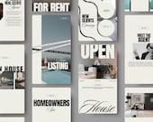 Real Estate Instagram Templates, Realtor Social Media Pack: Canva Editable, Digital Download