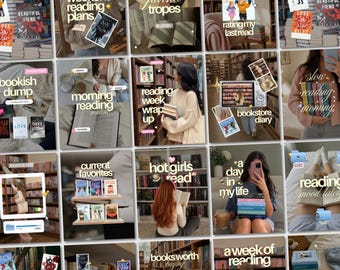 Bookstagram Canva Templates for Book Content Creator Social Media Content Instagram Booktok (Digital Download)