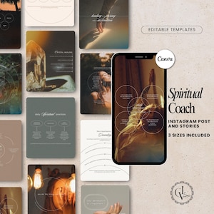 Spiritual Coach Instagram Templates Holistic Coach Life Coach Social Media Spiritual Coach Post Wellness Coach Mindfulness Post Templates