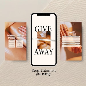 Lymphdrainage Massage Instagram Templates, Spa Social Media (Digitaler Download) Bild 11
